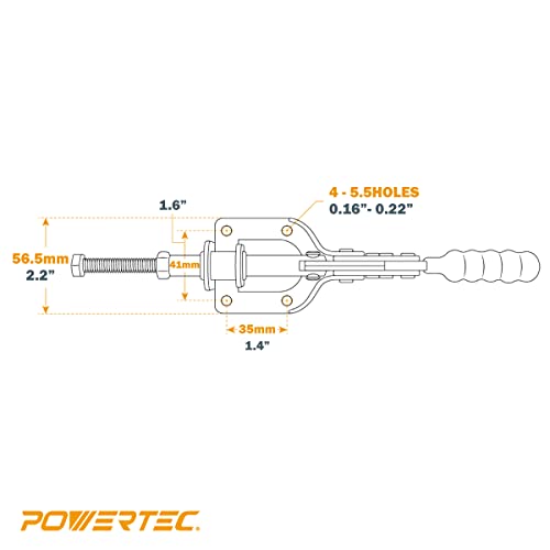 Powertec 20304 Push/Pull Quick-Release Toggle Clamp 302F - 300 Lbs Holding Capacity, 1Pk #TOP3