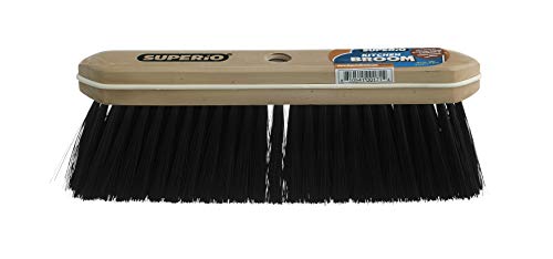 Image of Superio Kitchen Broom Premium Black Tampico Bristles, with Grey Metal Handle, Heavy Duty Household Broom - Easy Swiping Dust and Wisp, Home, Kitchen Bedroom, Lobby, Floors and Corners