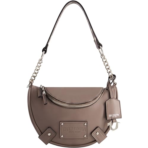 Image of True Religion Women's Shoulder Bag Purse, Faux Suede Hobo Handbag with Chain Handle