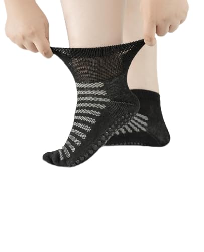 Ioryzek 6 Pair Diabetic Ankle Slipper Socks with Grippers for Women Extra Width Non Binding Socks...