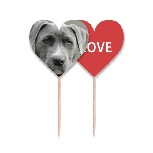 Cure-dents en forme de cœur avec image chien et drapeau de prestige - 2