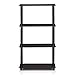 Furinno Turn-N-Tube 4-Tier Multipurpose Shelf Display Rack, Round Tubes, Dark Walnut