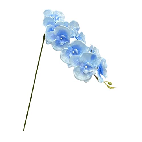 MagiDeal 9 têtes de Fleurs d'orchidées artificielles Tige Plantes Centre de Table, Fleurs de Papillon artificielles pour Bureau, Ferme, Pendaison, Bleu Clair Cover