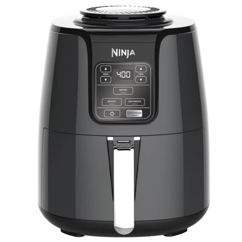 Ninja 4-Quart Air Fryer with Ceramic-Coated Basket, Air Fry, Reheat, Dehydrate, Easy Cleanup, 75% Less Fat, Fast Crisp Cooking, Dishwasher-Safe & Durable Design - Black Limited Edition