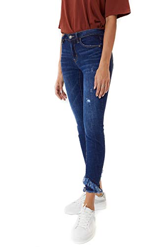 Kan Can Women's Mid Rise Ankle Skinny Jeans D 3/252