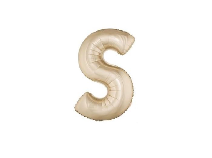 Lot de 12 - Ballon lettre 's' en aluminium 1m champagne