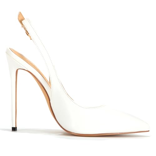 UP2STEP Women Pointed Closed Toe Slingback Stiletto Pumps Slip on Strap Wedding Party Backless Sandals3