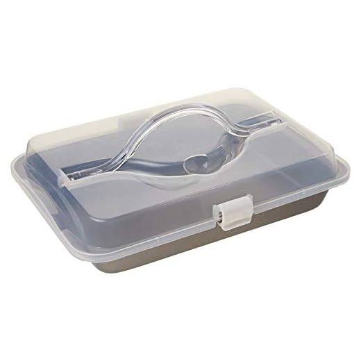 T-fal Signature Covered Nonstick Cake Pan, 13 x 9, Grey Non-stick