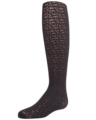 MeMoi Girls' Sheer Geo Art Deco-Inspired Tights3
