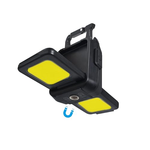 Wolfteeth Mini linterna de bolsillo magnética de trabajo recargable, 800 lm, linterna pequeña COB LED de doble cara, 6 modos, advertencia de emergencia, impermeable, portátil, para camping,