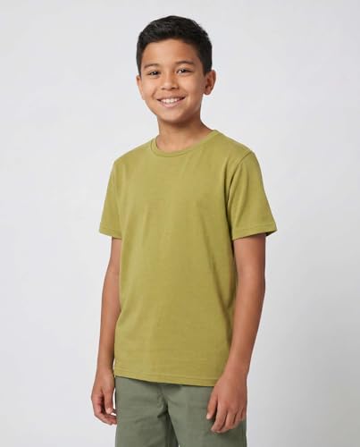 Image of 5 Pack Boys' Cotton T Shirts Crew Neck Plain Short Sleeve Tops Kids Teens