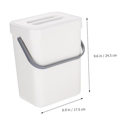 Caneca de basura de pared con tapa 3L plástica blanca miniatura 2