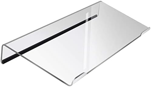 Nat-Hom Computer Keyboard Stand-Clear Acrylic Keyboard Tray with Rubber Strip，Ticker Acrylic Keyboard Riser（Holder） for Easy Ergonomic Typing and Working at Home and Office(Upgrade with rubber strip)