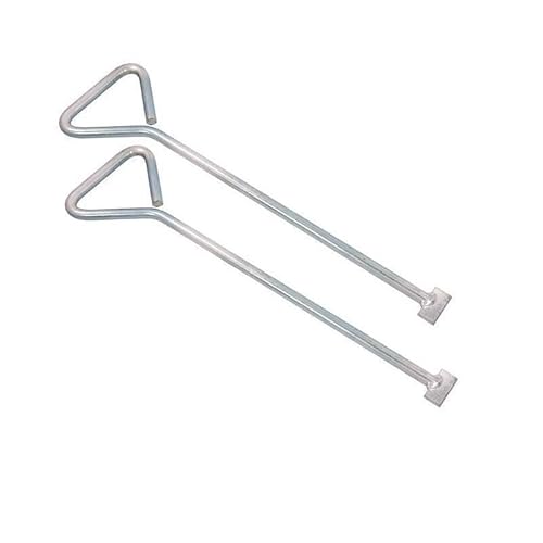 2 Pcs of 18 inch Manhole Cover Lifting Keys Long Handled Heavy Duty Carbon Steel Drain Cover Lifting Tools, Durable, Corrosion Resistant for Easy Manhole Cover Removal 450mm