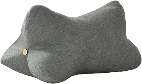 Hueyausクッション 背もたれ 読書 クッション 読書枕 腰枕 ベッド うつ伏せ 背もたれ スマホ 枕 三角形 うつぶせクッション 足枕 膝枕 足腰枕 座椅子 背もたれクッション 座布団 テレビクッション ベッド用 (グレー)