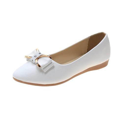Bailarinas Mujer – Zapatos Bateau Femme Chaussures sans Cordings Shoes Casual Bailarina Basses Shoe Plataforma Zapatos Slip on Shoes Enfiler Bailarinas Graceful Shoe Ligero Bailarina, blanco, 40 EU