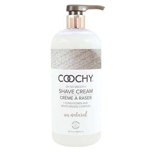 Coochy Shave Cream - Moisturizing Shave Lotion - Gentle Intimate Shaving Cream - For Bikini Area Underarms Legs & More - Rash-Free Hydrating Formula - Au Natural 32 oz