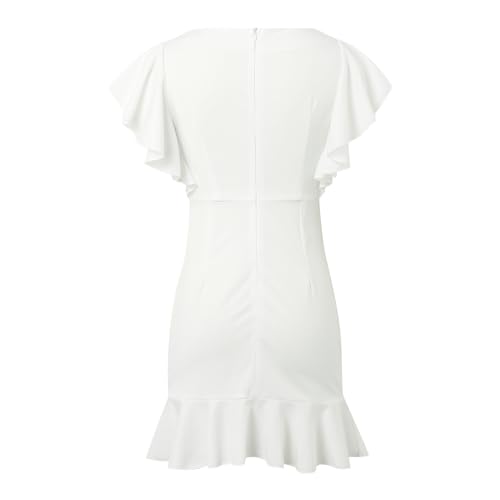 Robe à manches flottantes et ourlet volants chic