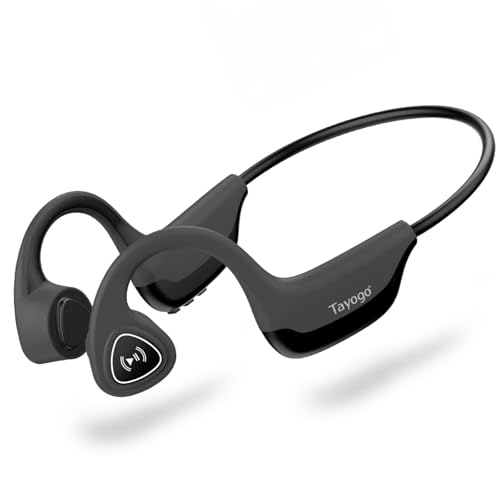 Tayogo Bone Conduction Headphones, Wireless Bluetooth Bone Conducting Earbuds, Open Ear Headset with Mic, for Running, Cycling, Yoga (Almost Like-New)