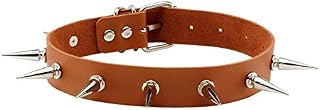 MILAKOO Gothic Rivet Spike Studded Choker Punk Rock Biker Strap Leather Collar Necklace Adjustable