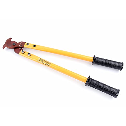 Image of Cable Cutter,Knoweasy LK-250 Wire Rope Cutter and Heavy Duty Wire Cutter with Long Labor Saving Arms for Copper Aluminum Wire up to 250mm