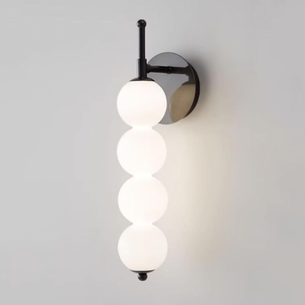 SXSCARKX Globe Wall Light LED Sconce White Glass Mount Lamp Copper Hardwired Sconces Lighting Living Room Lights Bedroom Bedside Restaurant Decor Lamps