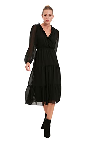 Robe femme fluide en A col V pour sublimer la silhouette et affiner la taille