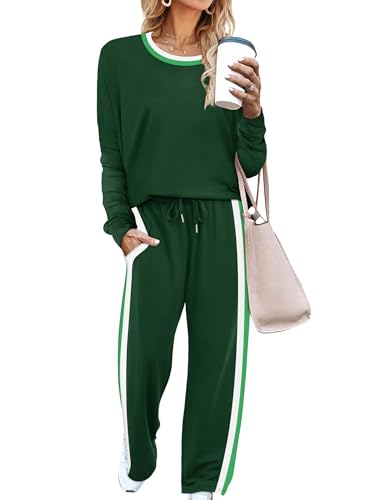 WIHOLL-2-Piece-Lounge-Sets-for-Women-Long-Sleeve-Tops-Wide-Leg-Sweatpants-Sweatsuits-with-Pockets WIHOLL 2 Piece Lounge Sets for Women Long Sleeve Tops Wide Leg Sweatpants Sweatsuits with Pockets - Image 1
