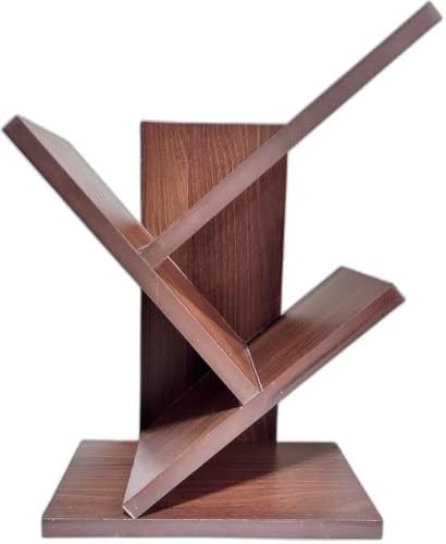 Image of Engineered Wood Bookshelf Multipurpose Home Decor Storage Rack Bookcase Showcase Organizer for Living Room Kitchen (Square 6 Shelf Bookrack) (3TIER Brown)
