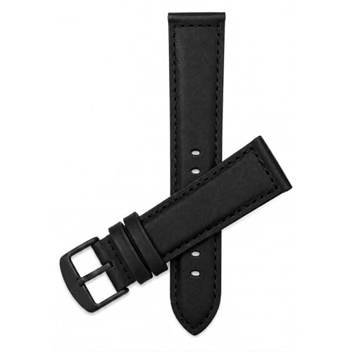 Image of Bandini Mens XL Extra Long Leather Watch Band or Regular Strap, Classic or Buffalo Pattern - 4 Colors, With or Without Stitch - 18mm 20mm 22mm 24mm 26mm 28mm 30mm Leather Watch Band for Men
