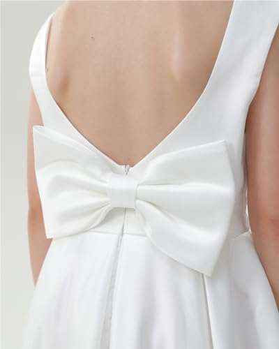 2Bunnies Girls Satin Bow Tulle Pageant Princess Ball Gown First Communion Flower Girl Dress2