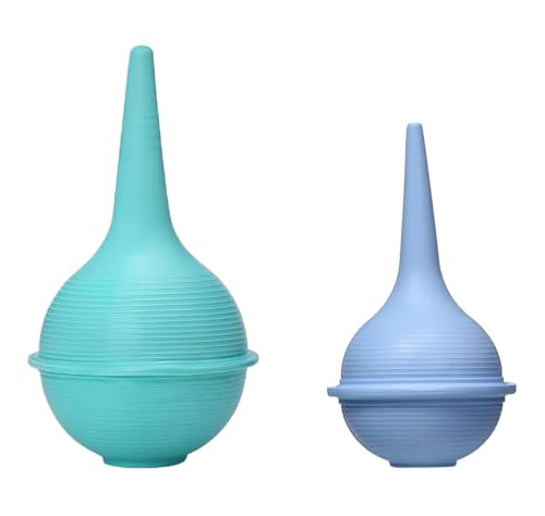 Rubber Bulb Syringe Set – 2 oz & 3 oz Ear Wax Removal Syringe, Nasal Aspirator for Mucus Rinse...