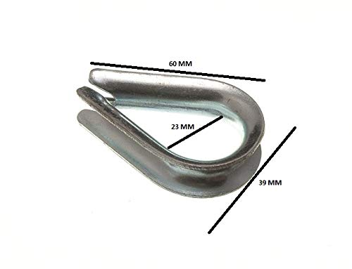 2 x Wire Rope THIMBLES Cable Grip U Clamps M10 BZP Weather Proof Steel