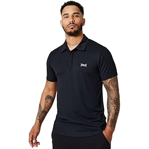 Everlast Hombre Logo Polo Camiseta Manga Corta Ligera, Negro, M Cover