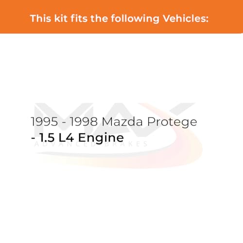 Image of Max Advanced Brakes Front & Rear Brake Kit Compatible With 1995 1996 1997 1998 Mazda Protege w /1.5 L4 Engine Replacement Premium OE Disc Brake Rotors and Ceramic Brake Pads
