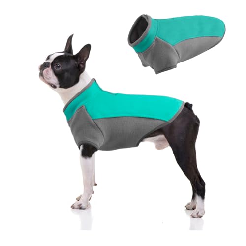 Hundesweatshirt Stretch Fleece Mantel Warme Hundejacke Pullover für kleine und mittlere Hunde Haustier Winterkleidung für drinnen und draußen tragen, Grün, M