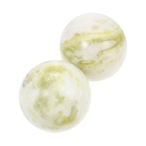 SEWACC Bolas de ejercicio para dedos en jade Lantian, set de 1 juego para masaje y alivio de presión, adecuadas para personas mayores y terapia de mano, 3.5 cm diámetro