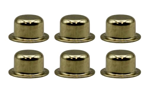 Creative Hobbies ELY6251 Brass Plated Steel Finials - 1/2 Inch Tall, Tapped 1/4-27 for Lamp Harp Tops - Perfect for Lamp Repair & DIY Projects | 6 Pack
