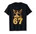Funny 67 Meme Trend 6 7 Cat Six Seven Viral Youth Slang T-Shirt
