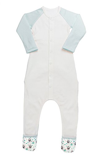 goumikids - Goumi'all, Smart Adjustable Footie Baby Pajamas Made with Soft, Organic Material - Waddle (Mint), 6-12 Months