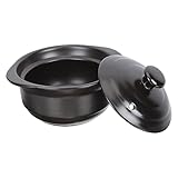 Cabilock Olla de cocción de arcilla con tapa, cazuela para estofado, olla de cocción al vapor, resistente al calor, para pollo estofado, arroz, arcilla, cocina, sopa, utensilios de cocina