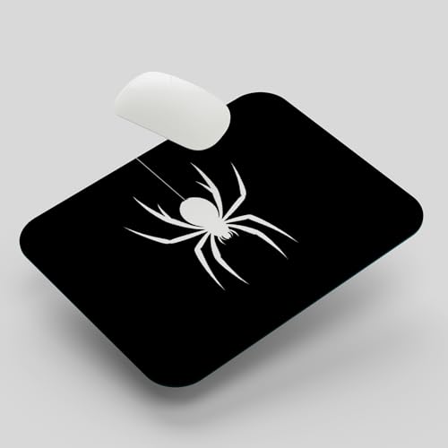 Image of Spider Design Mouse Pad, Black, Non-Slip Rubber Base, Smooth Surface, 190x229x3mm