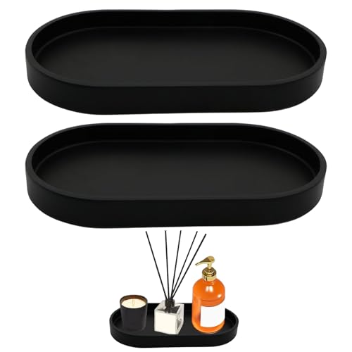 SUWIWKKOA 2Pcs Black Bathroom Tray, Black Coffee Tray, Perfume Candle Key Small Decorative WoodTray for Home Decoration 25cm x 11 cm x 2cm - Cosy Home Interiors SUWIWKKOA 2Pcs Black Bathroom Tray, Black Coffee Tray, Perfume Candle Key Small Decorative WoodTray for Home Decoration 25cm x 11 cm x 2cm