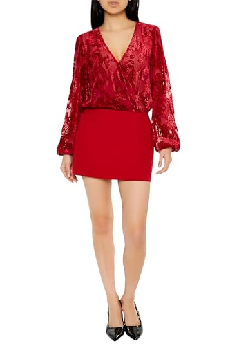 Body cruzado de cachemira Forever 21 con acabado flocado y ajuste perfecto