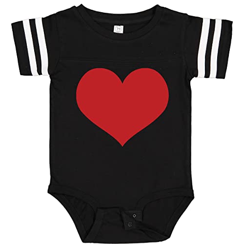 Image of inktastic Red Heart Valentine Baby Bodysuit 6 Months Football Black and White 5810