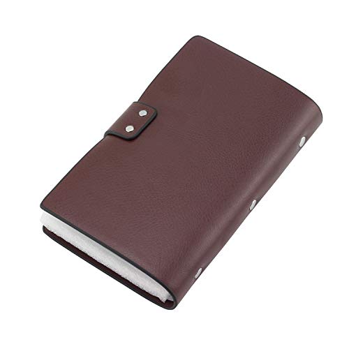Tegg Coffee Large Capacity Leather Card Holders Book Double Hasp Business Name ID Credit Card Keeper Organizer