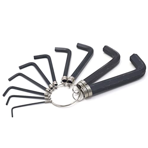 10pcs Allen Wrenches Set, 1.5-10 mm Hex Key Key Chain Set, Portable L Shape Bike Allen Wrench Repair Tool