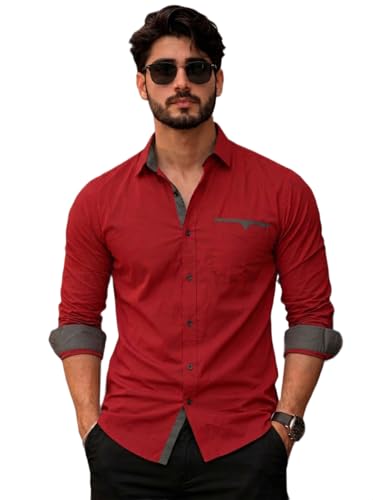 Image of Amazon Brand - INKAST Cotton Shirt for Men | Regular Fit Full Sleeve Casual Shirt | Stylish Formal Office Wear Shirts for Men | Soft Comfortable Breathable Cotton Fabric | Fashionable Office Wear