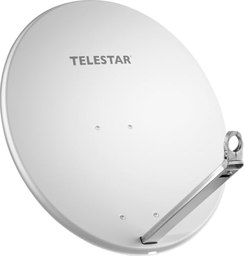 TELESTAR DIGIRAPID 80 A V2 – Parabole Satellite (80 cm, Aluminium, Bras de Fixation Stable et de Haute qualité) – Gris Clair
