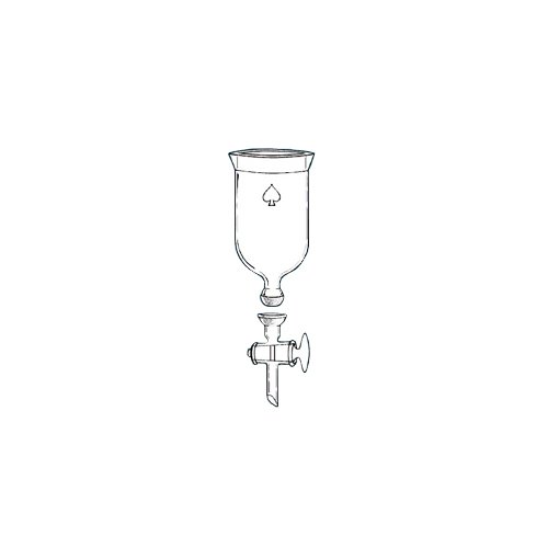 6492-25 Series Cylindrical Reaction Flask, Removable Stopcock Drain, 4" Neck Opening, 2000 mL